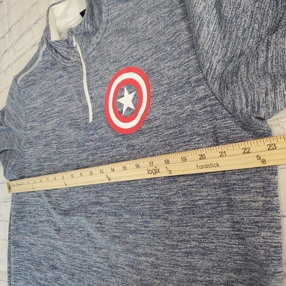 Marvel Youth Large 42-44 Blue Long Sleeve 1/4 Zip Pullover Lightweight Sweater - Picture 8 of 10